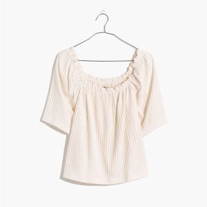 Madewell Knit Pointelle Peasant Top Crop Sz XS AN425